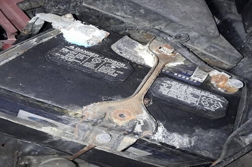 Corroded car battery