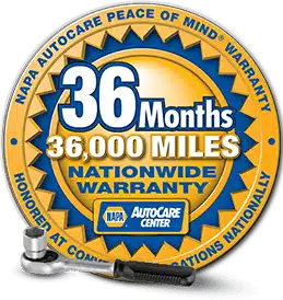 Napa 36 month/36,000 miles warranty badge